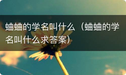 蛐蛐的学名叫什么（蛐蛐的学名叫什么求答案）