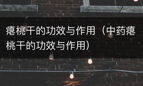 瘪桃干的功效与作用（中药瘪桃干的功效与作用）