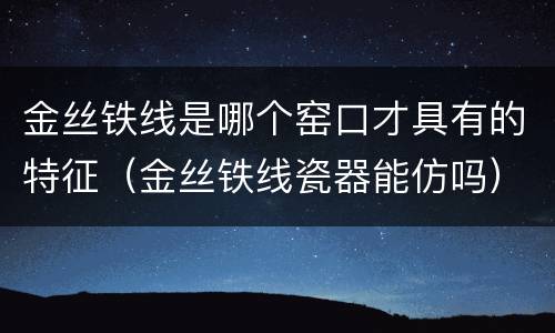 金丝铁线是哪个窑口才具有的特征（金丝铁线瓷器能仿吗）