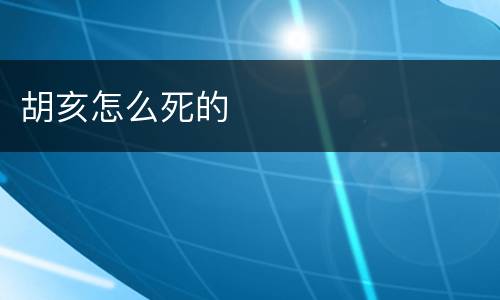 胡亥怎么死的