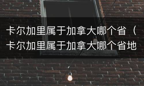 卡尔加里属于加拿大哪个省（卡尔加里属于加拿大哪个省地图）