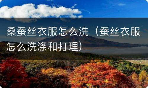 桑蚕丝衣服怎么洗（蚕丝衣服怎么洗涤和打理）