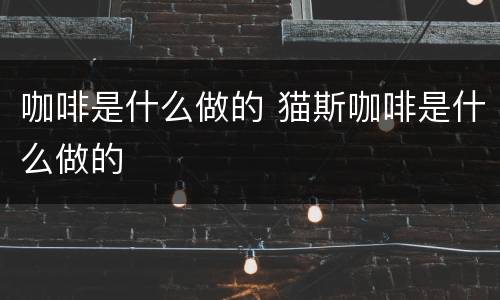 咖啡是什么做的 猫斯咖啡是什么做的