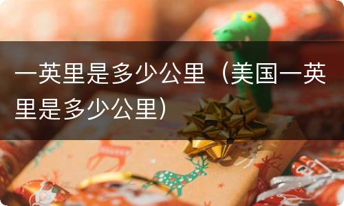 一英里是多少公里（美国一英里是多少公里）