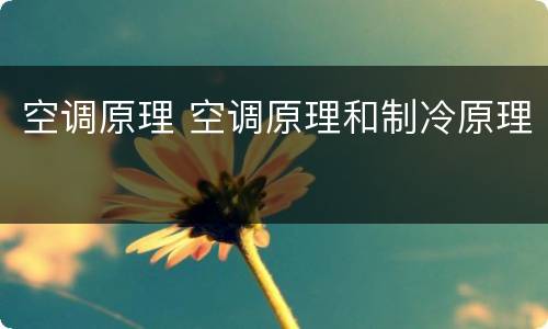 空调原理 空调原理和制冷原理