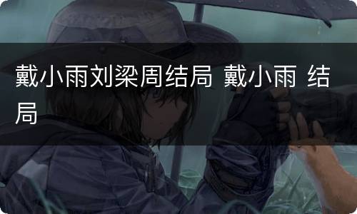 戴小雨刘梁周结局 戴小雨 结局