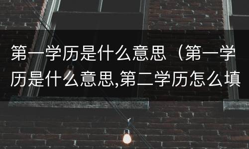 第一学历是什么意思（第一学历是什么意思,第二学历怎么填写）