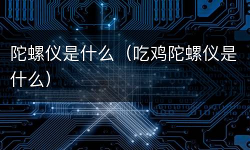 陀螺仪是什么（吃鸡陀螺仪是什么）
