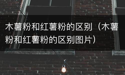 木薯粉和红薯粉的区别（木薯粉和红薯粉的区别图片）