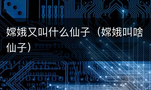 嫦娥又叫什么仙子（嫦娥叫啥仙子）