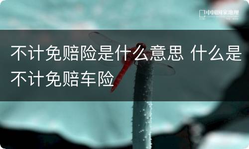 不计免赔险是什么意思 什么是不计免赔车险