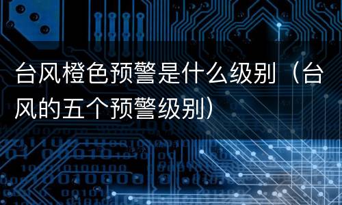 台风橙色预警是什么级别（台风的五个预警级别）