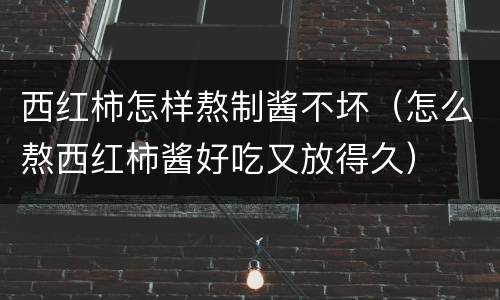 西红柿怎样熬制酱不坏（怎么熬西红柿酱好吃又放得久）