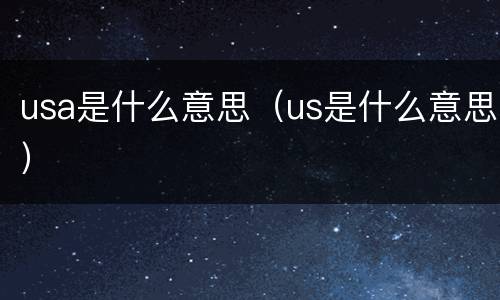 usa是什么意思（us是什么意思）