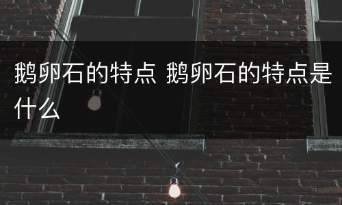 鹅卵石的特点 鹅卵石的特点是什么