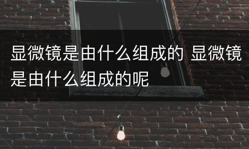 显微镜是由什么组成的 显微镜是由什么组成的呢