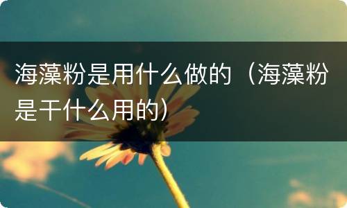 海藻粉是用什么做的（海藻粉是干什么用的）