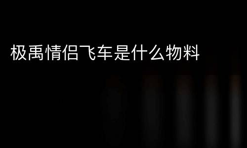 极禹情侣飞车是什么物料