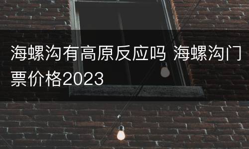 海螺沟有高原反应吗 海螺沟门票价格2023