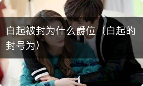 白起被封为什么爵位（白起的封号为）