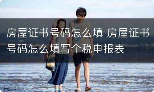 房屋证书号码怎么填 房屋证书号码怎么填写个税申报表