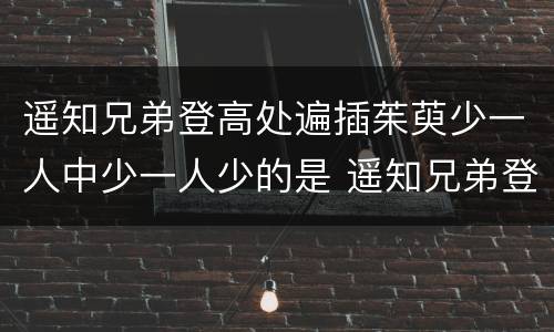 遥知兄弟登高处遍插茱萸少一人中少一人少的是 遥知兄弟登高处遍插茱萸少一人中少一人指谁