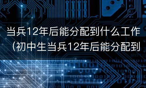 当兵12年后能分配到什么工作（初中生当兵12年后能分配到什么工作）