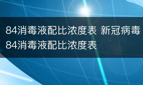 84消毒液配比浓度表 新冠病毒84消毒液配比浓度表