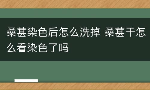 桑葚染色后怎么洗掉 桑葚干怎么看染色了吗
