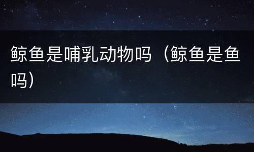 鲸鱼是哺乳动物吗（鲸鱼是鱼吗）