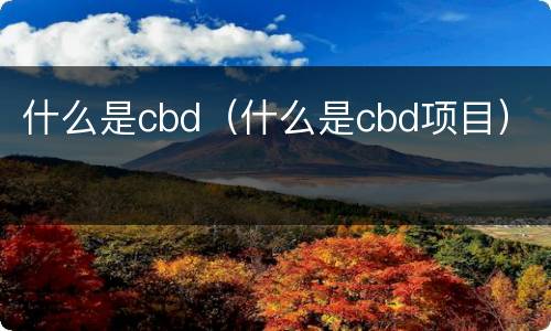 什么是cbd（什么是cbd项目）