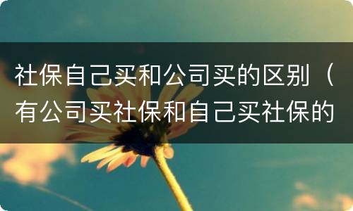 社保自己买和公司买的区别（有公司买社保和自己买社保的区别）
