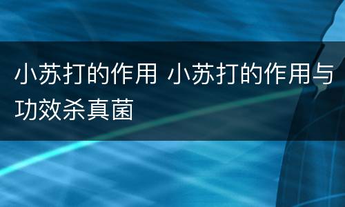 小苏打的作用 小苏打的作用与功效杀真菌