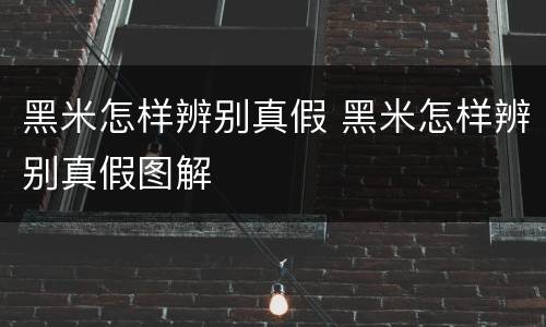 黑米怎样辨别真假 黑米怎样辨别真假图解
