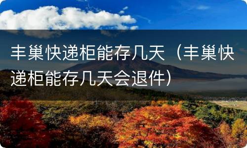 丰巢快递柜能存几天（丰巢快递柜能存几天会退件）