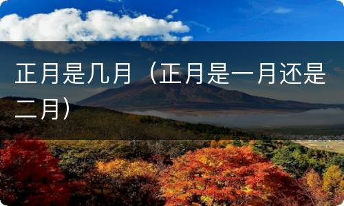正月是几月（正月是一月还是二月）