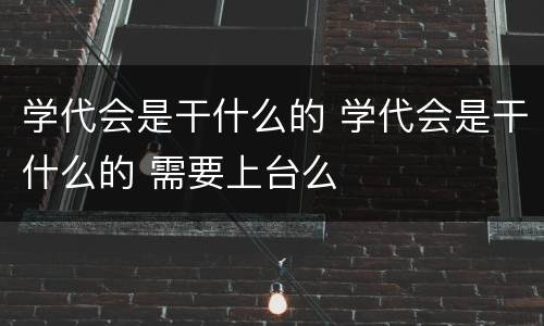 学代会是干什么的 学代会是干什么的 需要上台么