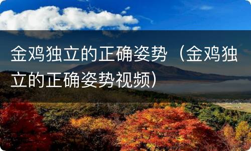 金鸡独立的正确姿势（金鸡独立的正确姿势视频）