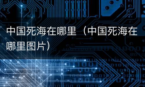 中国死海在哪里（中国死海在哪里图片）