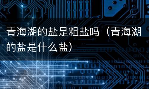 青海湖的盐是粗盐吗（青海湖的盐是什么盐）