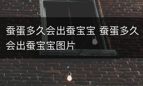 蚕蛋多久会出蚕宝宝 蚕蛋多久会出蚕宝宝图片