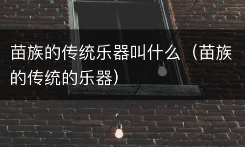 苗族的传统乐器叫什么（苗族的传统的乐器）