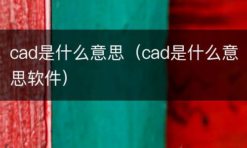 cad是什么意思（cad是什么意思软件）
