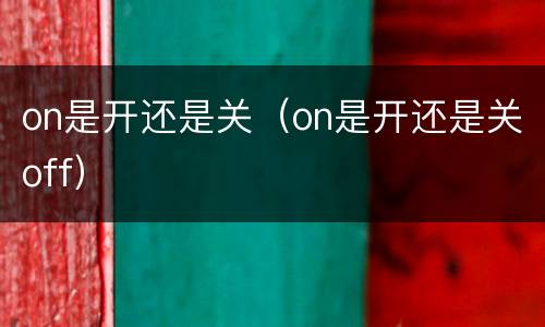 on是开还是关（on是开还是关off）