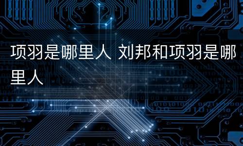 项羽是哪里人 刘邦和项羽是哪里人
