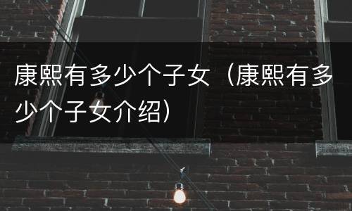 康熙有多少个子女（康熙有多少个子女介绍）