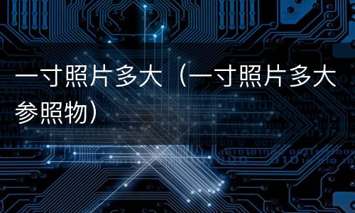 一寸照片多大（一寸照片多大参照物）