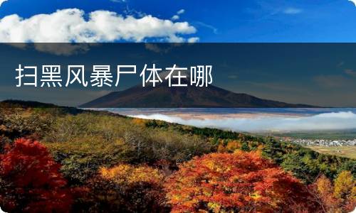 扫黑风暴尸体在哪