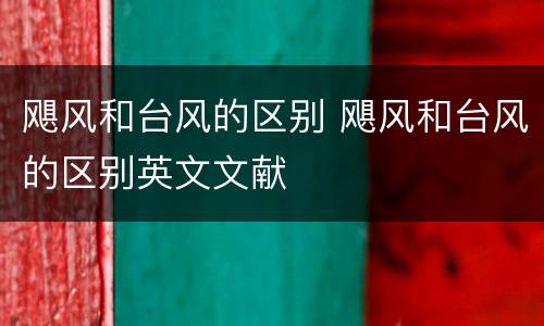 飓风和台风的区别 飓风和台风的区别英文文献