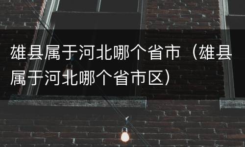 雄县属于河北哪个省市（雄县属于河北哪个省市区）